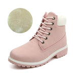 Gevoerde Herfst Winter Schoenen Martin Boots Roze (maat 36-41)