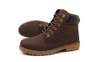 Gevoerde Herfst Winter Schoenen Martin Boots Bruin (maat 36-46)