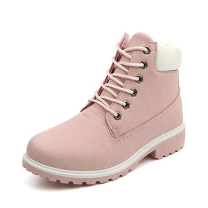 Gevoerde Herfst Winter Schoenen Martin Boots Roze (maat 36-41)