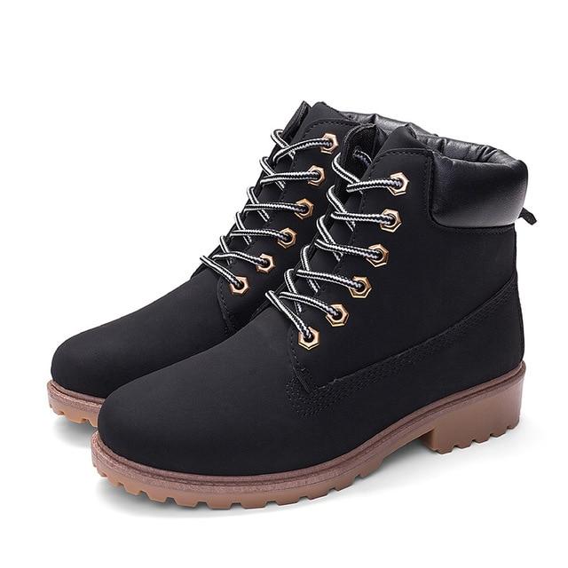 Herfst Winter Schoenen Martin Boots Zwart (maat 36-46)